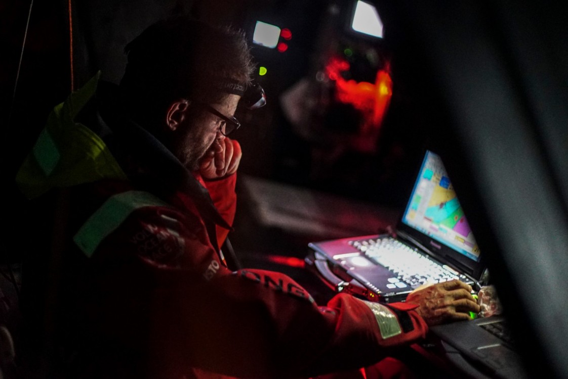 2014-15, Dongfeng Race Team, Leg7, OBR, VOR, Volvo Ocean Race, onboard, Pascal Bidegorry, Navigation desk, nav, down below