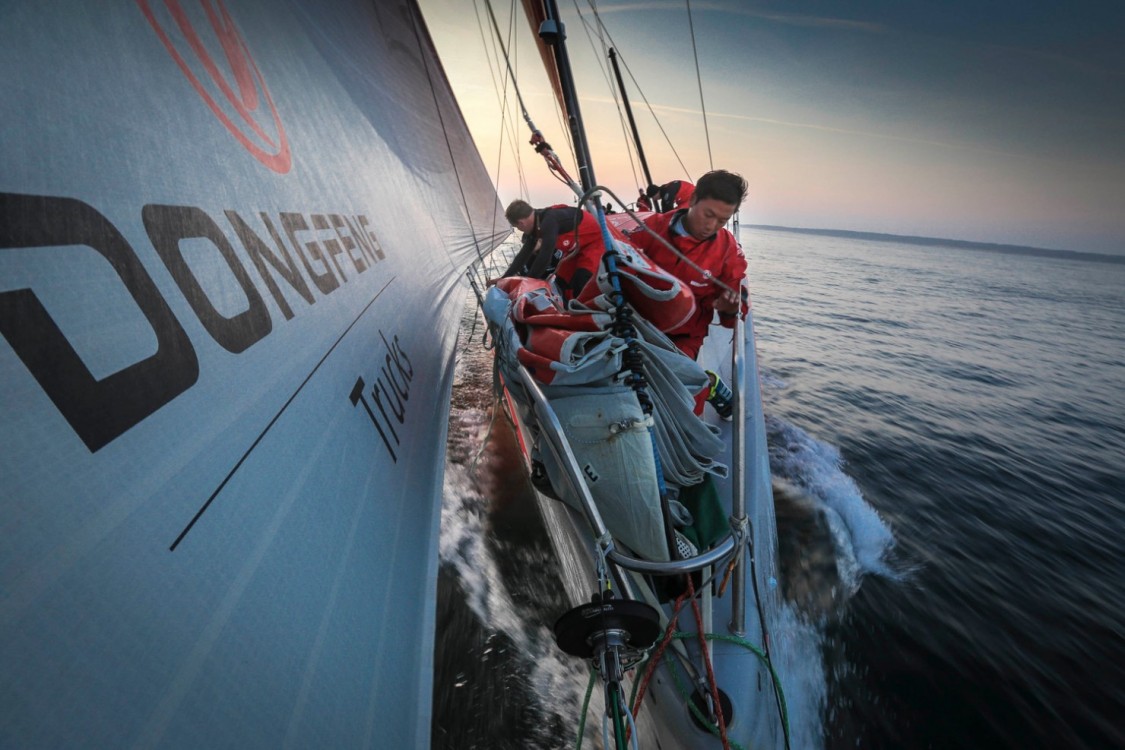 2014-15, Dongfeng Race Team, Leg7, OBR, VOR, Volvo Ocean Race, onboard, bow, Jin Hao Chen, Horace, sails