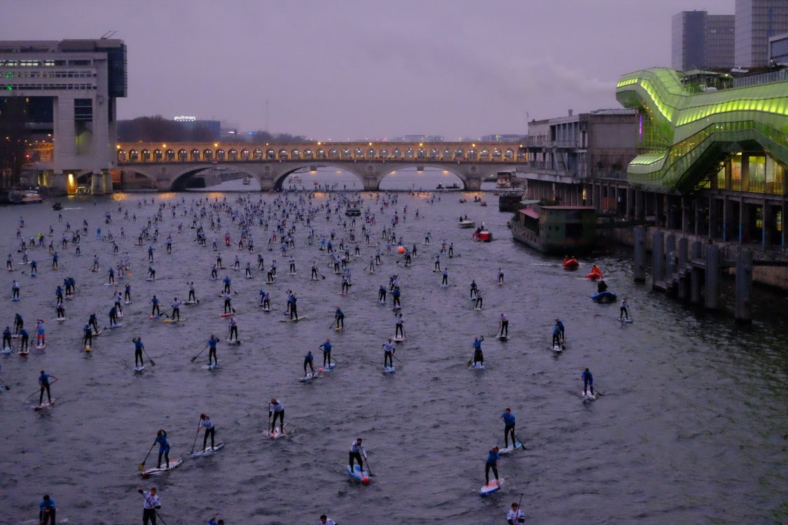 Canal Plus, Caterine&Lilliane, Le petit Journa, Nautic2015, Raoul Dobremel, SUP Crossing Paris